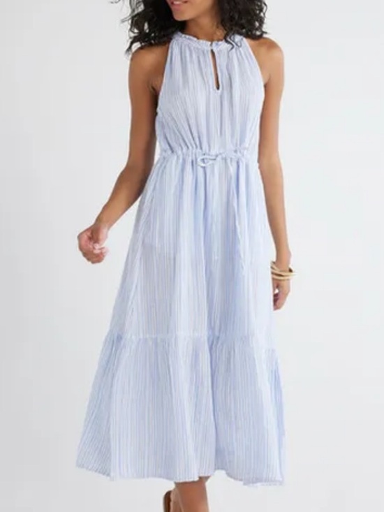 Time and Tru Dresses & Skirts - Time and Tru Women's Sleeveless Cotton Midi Dress With Flounce Hem